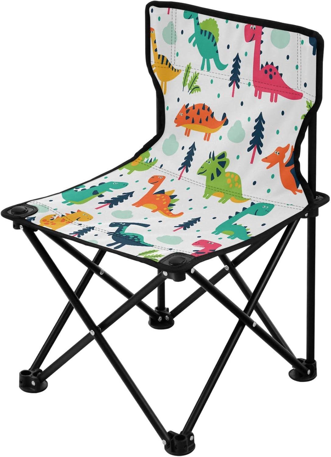 Portable Folding Camping Chair with Carrying Bag, Outdoor Portable Chair for Foldable Lawn Chair,Outdoor Camp Chair for Fishing Outside Sports (Adorable Dinosaurs Dino)