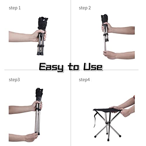 Portable Camping Stool with Side Pocket Camping Seat 12.5in Foldable Comfortable Widening Heightening for Travel Camping Fishing Hiking Gardening Picnic Beach BBQ Outdoor…