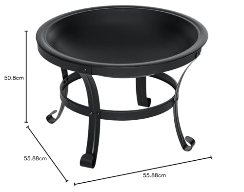 SINGLYFIRE 26 Inch Fire Pit for Outside Outdoor Wood Burning Firepit Bowl Heavy Duty Bonfire Pit Steel Firepit for Patio Backyard Camping Deck Picnic Porch with Spark Screen,Log Grate,Poker