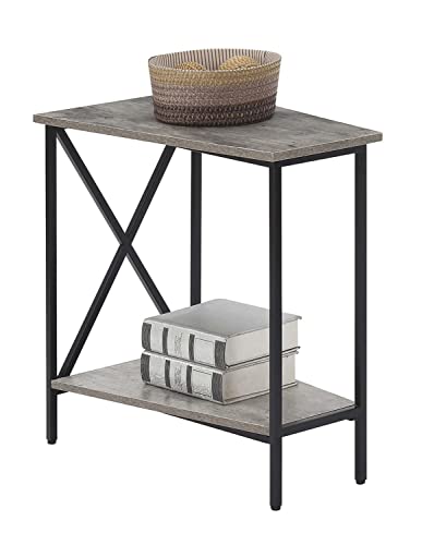 Convenience Concepts Tucson Wedge End Table, Faux Birch / Black