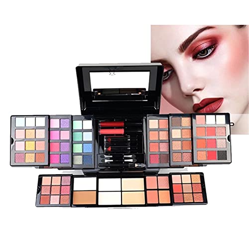 All-in-one Holiday Make up Gift Set | Makeup Kit for Women Full Kit Essential Starter Bundle Include Eyeshadow Palette Lipstick Blush Foundation Concealer Face Powder Mascara Lipgloss Brush