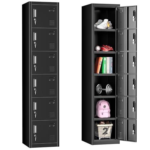 INTERGREAT Metal Locker for School Office Gym Metal Storage Locker Cabinet for Employees Students Steel Locker Triple Tier with 5 Door Gray