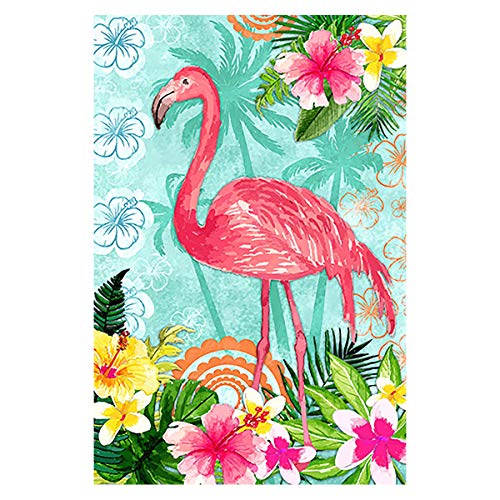 Morigins Flamingo Garden Flag Double Sided Welcome Tropical Flower Floral Outdoor Yard Flag 12x18 Inch