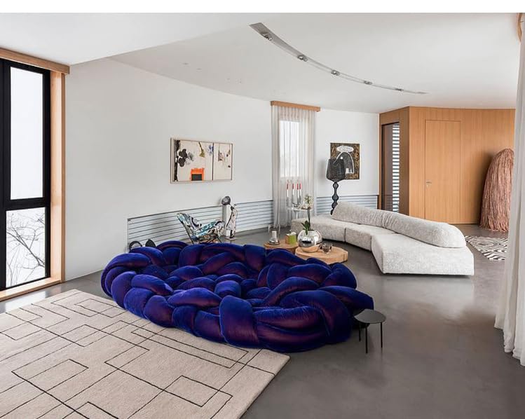 Italian Python Sofa Creative Personality Designer Living Room Villa Special-Shaped Winding Woven Sofa Model Room Leisure Sofa (Custom Color,Short Size)