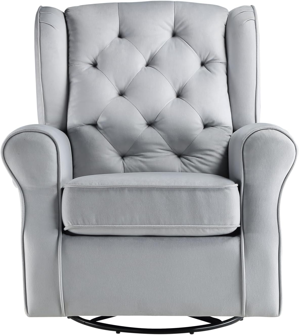 Zeger Swivel Chair w/Glider, Gray Fabric LV00924
