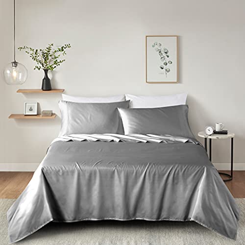 100% Supima Cotton Sheets 600 Thread Count,Bed Sheet Set King Sheets 4 Pieces, Soft & Silky Sateen Weave, Fits Mattress Up to 18'',Deep Pocket, Breathable & Fade Resistant (Peacock Blue, King)