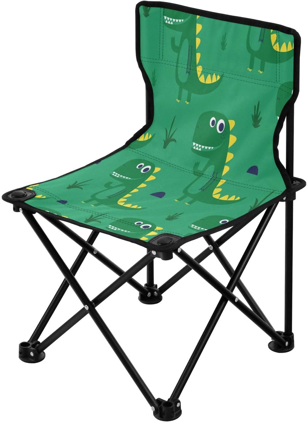 Dinosaur Green Camping Chair Lightweight Portable Folding Chair Beach Chair with Carry Bag for Outdoor Adventures Patio and Picnics