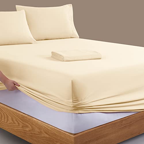 Extra Deep Pocket Queen Sheet Sets - Hotel Luxury 1800 Thread Count Sheets & Pillowcases - Microfiber Bedding Set up to 24