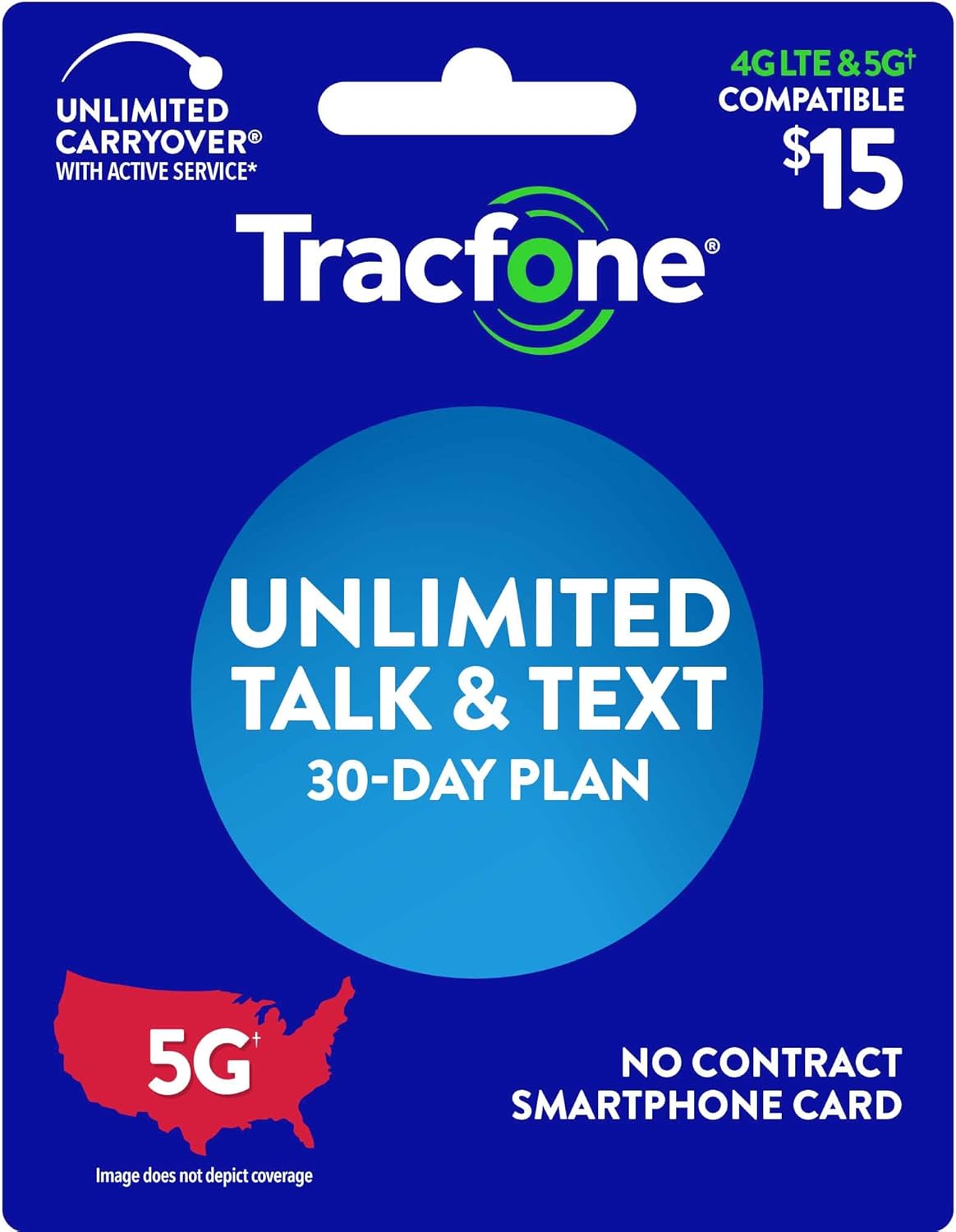 Tracfone $15 Unlimited Talk and Text / 30 Days