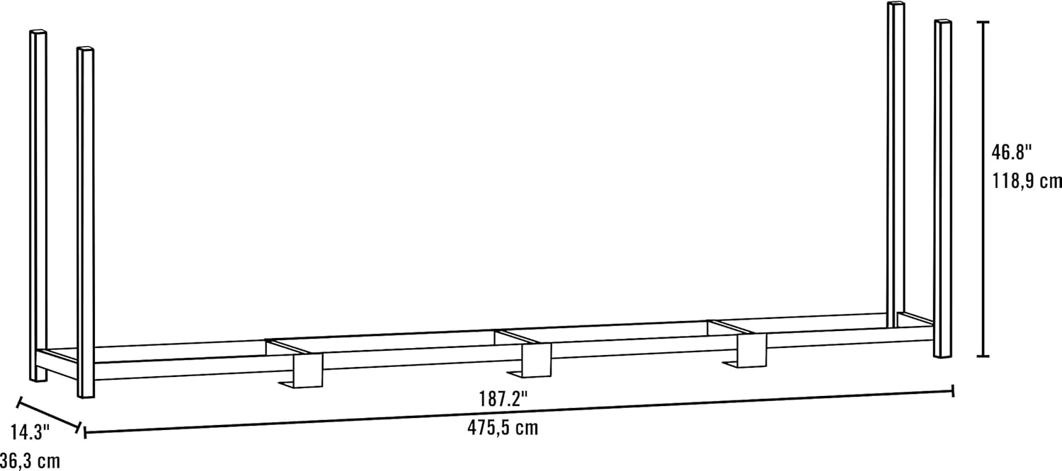 ShelterLogic 16' Firewood-Rack-in-A-Box All-Season Ultra Duty Steel Premium Firewood Rack Without Cover