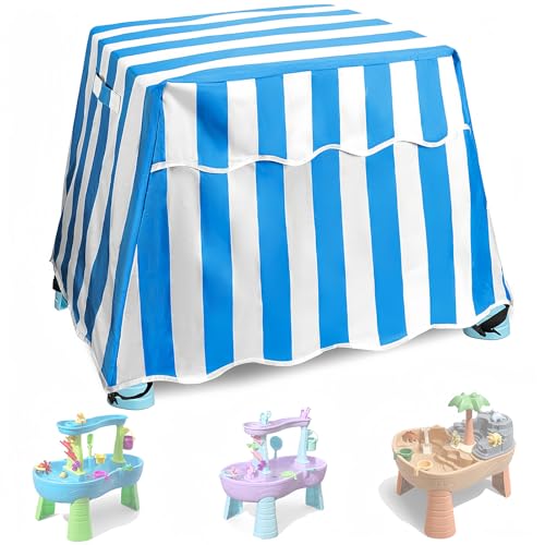 Kids Water Table Cover Fit Step 2 Water Table, 600D Waterproof Dust Proof Anti-UV Sand & Water Play Table Outdoor Patio Toys Cover for Toddlers, Cover Only (Blue)