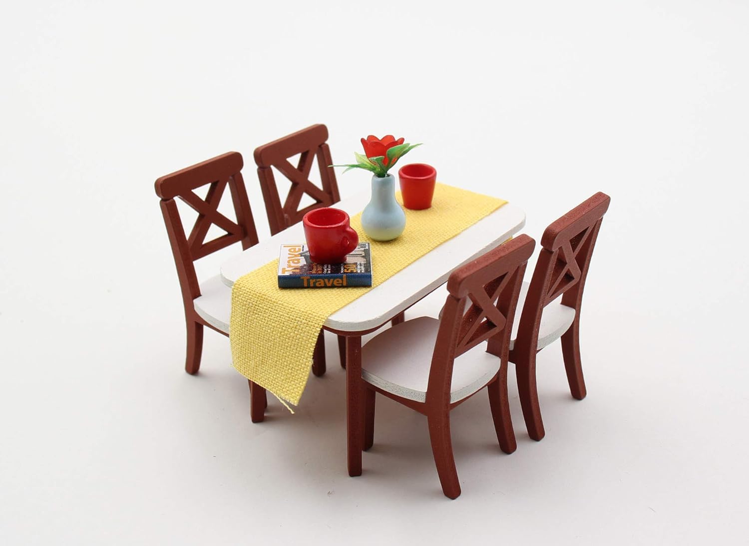 1:18 Scale Cool Beans Boutique Miniature Dollhouse Furniture DIY Kit – Dining Table Set (Assembly Required) DH-HD18-1181026DiningSet