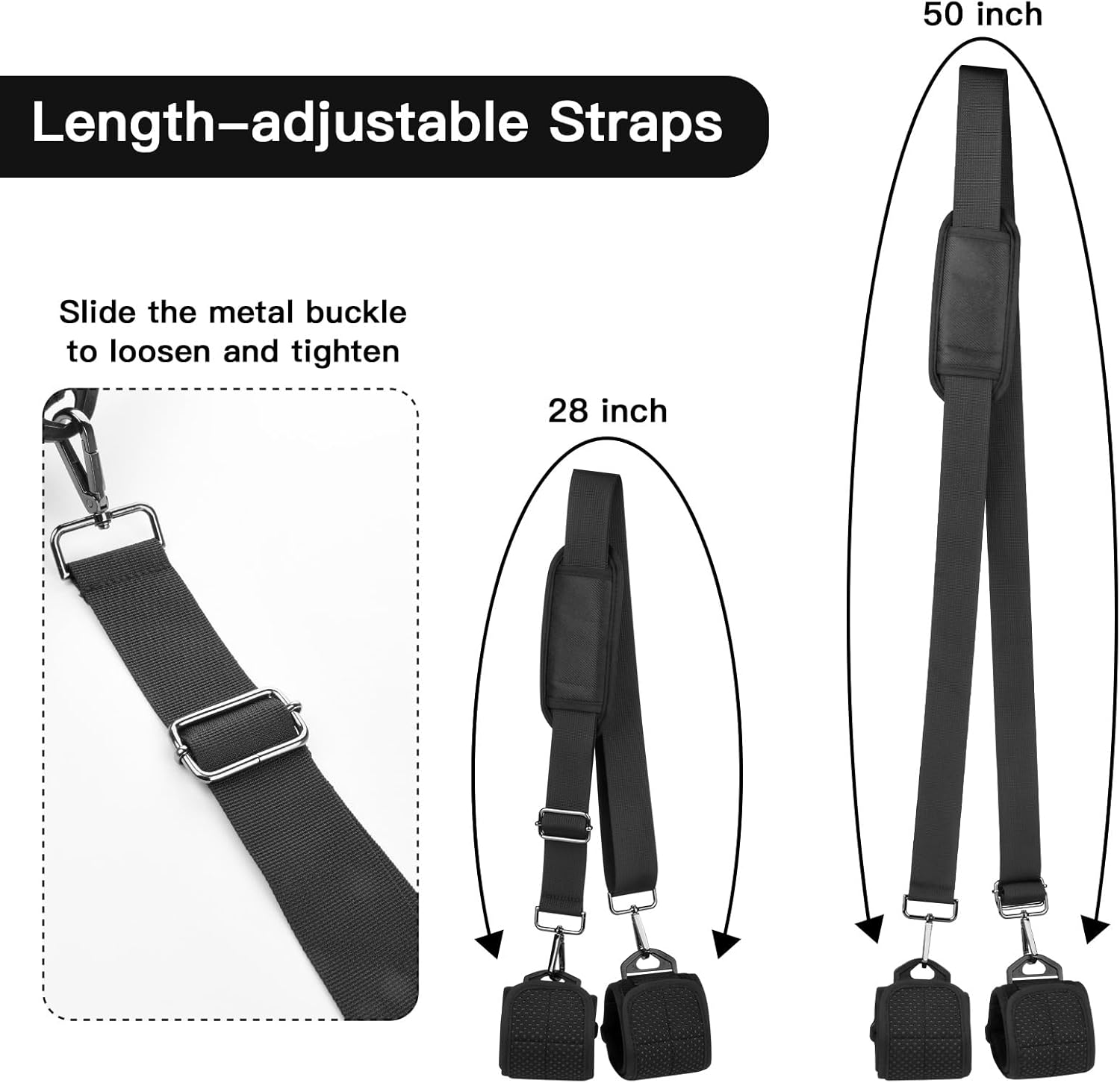Xxerciz Carry Strap for Beach Chair Folding Chair, Adjustable Shoulder Strap for Camp Chair, Replacement Carry Strap for Beaches, Camping, Backpacking, Picnics and Other Items