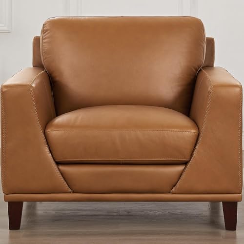 Hydeline Soma Top Grain Leather Chair, Cognac Brown