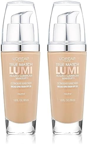 L'Oreal Paris True Match Lumi Healthy Luminous Makeup, N5 True Beige, 1 fl; oz. (Pack of 2)