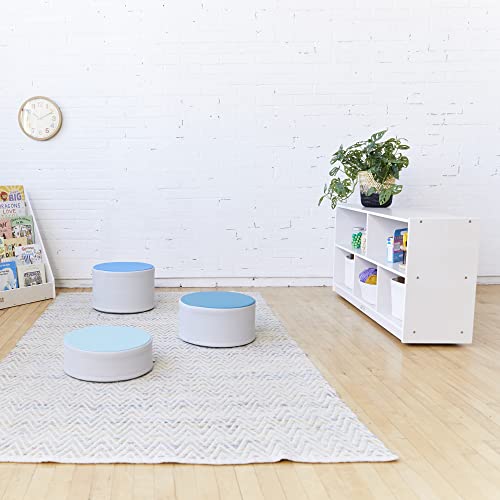 ECR4Kids 5-Compartment Mobile Storage Cabinet, 24in, Classroom Furniture, Grey Wash