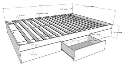 Nexera 402668 4-Piece Bedroom Set with Bed Frame, Headboard, Nightstand & Dresser, Queen|White & Bark Grey