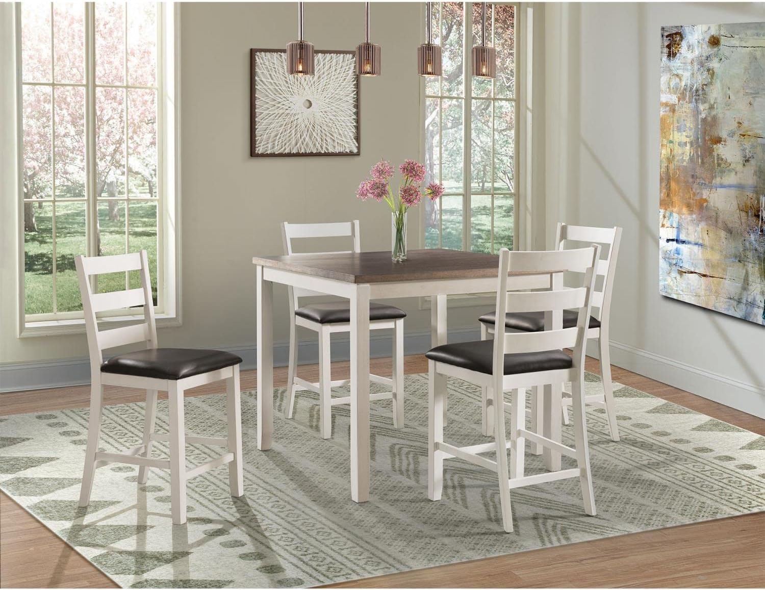 Picket House Furnishings Kona Counter Height Side Chair Set in White