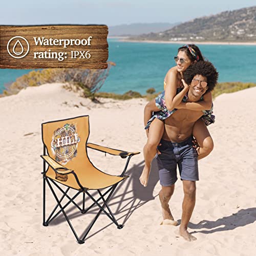 Margaritaville Folding Chair with Wireless Speakers, Beach Chair with Waterproof Wireless Speakers, 5 Hour Playback Time, 20 Foot Bluetooth Range, Cup Holder, Backpack, Padded Head and Neck Rest