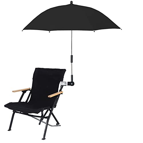 Chair Umbrella with Clamp, Universal Clamp On Beach Chair Umbrella with UV Protection Portable Sunshade Umbrella for Patio Chair Beach Chairs Wheelchairs Golf Carts