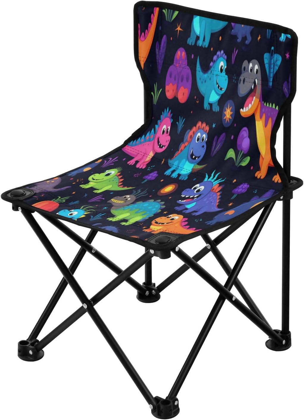 senya Magic Color Dinosaurs Portable Camping Chair for Outside Lawn Chairs Folding Lightweight Sturdy Chair with Carrying Bag