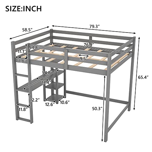 King Size Canopy Platform Bed with Headboard and Footboard,with Slat Support Leg, White
