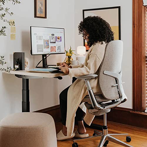 Haworth Zody Upholstered Dual Posture Desk Chair - Stylish and Ergonomic Office Chair with Lumbar Support (Steel)