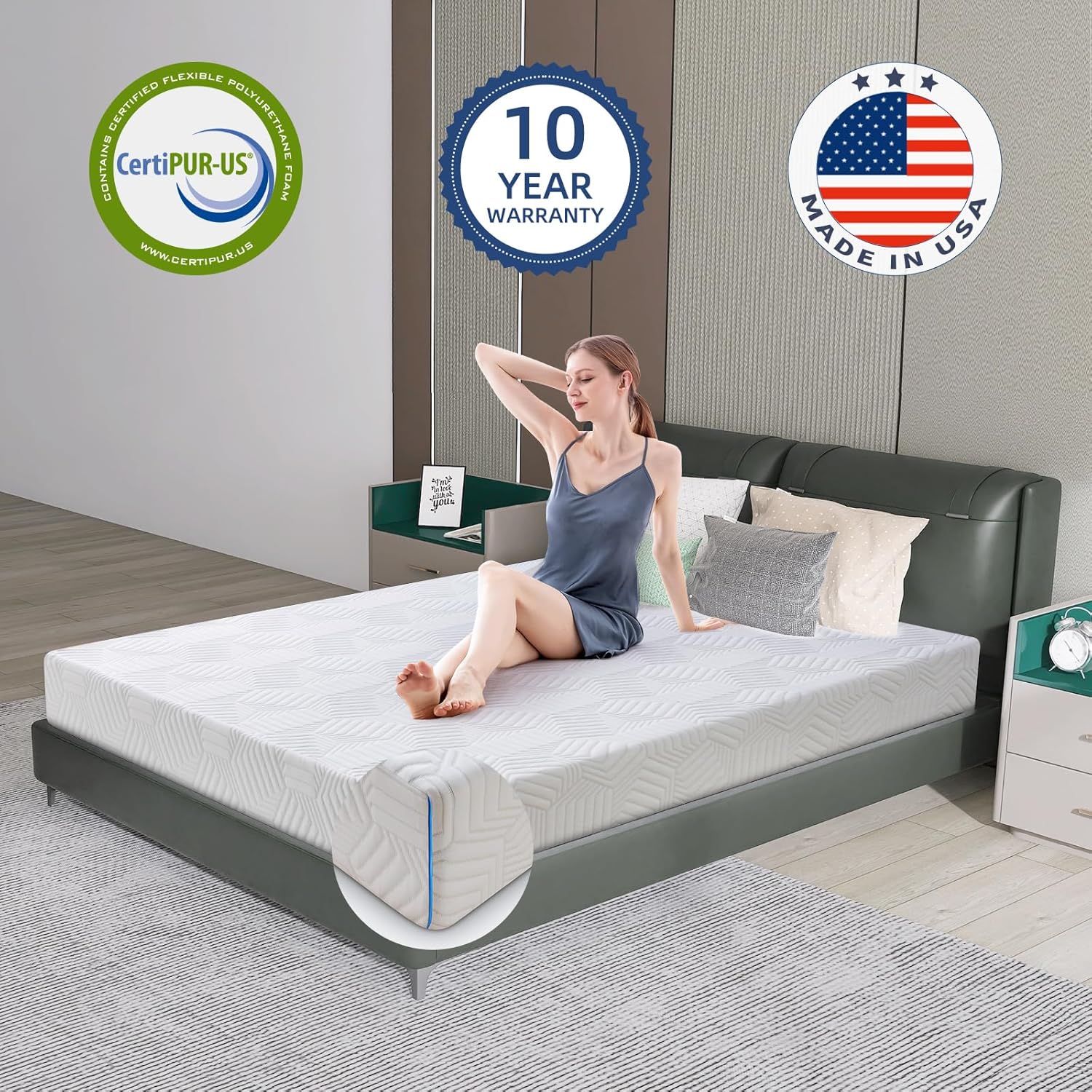 8 Inch Twin Memory Foam Mattress, 75