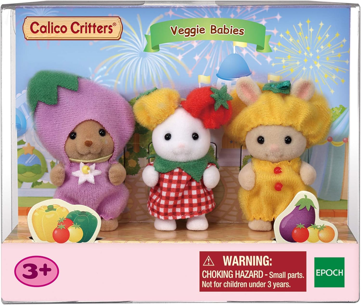 Calico Critters Veggie Babies, Limited Edition Playset with 3 Collectible Figures and Costume Accessories