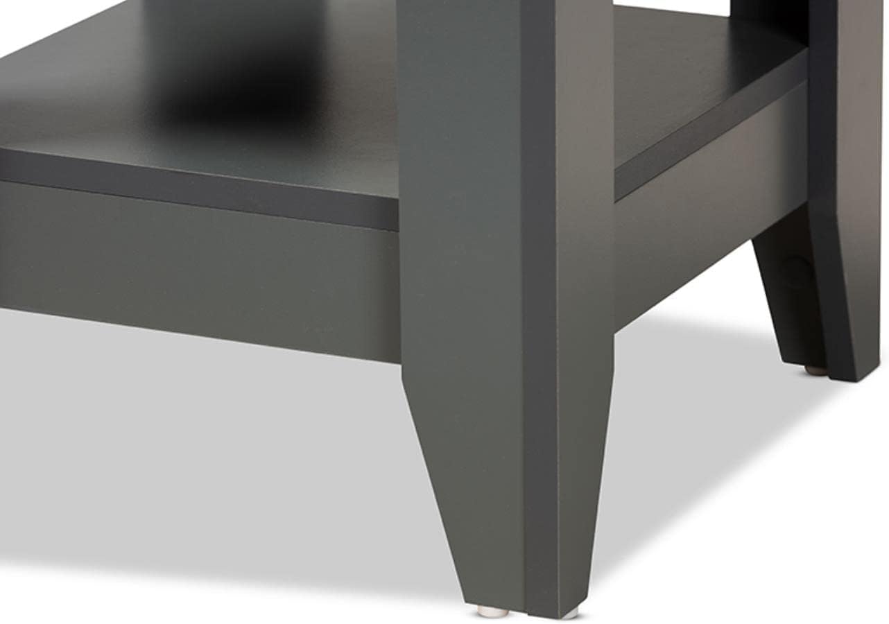 Baxton Studio Audra Grey Finished Wood Living Room End Table