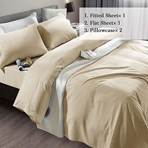 SONORO KATE Bed Sheet Set Super Soft Microfiber 1800 Thread Count Luxury Egyptian Sheets Fit 18-24 Inch Deep Pocket Mattress Wrinkle-6 Piece (White, Queen)