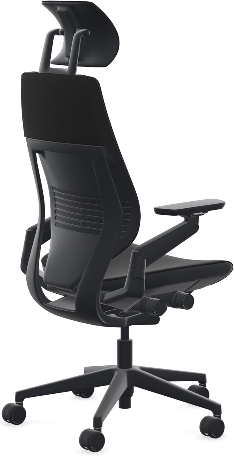 Steelcase Era Onyx Gesture Wrapped Back + Headrest Hard Casters
