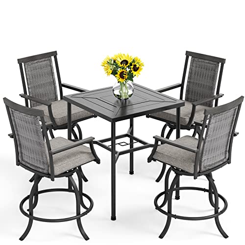 PHI VILLA 3 PCS Patio Bar Set, Bar Height Chair with 3.5
