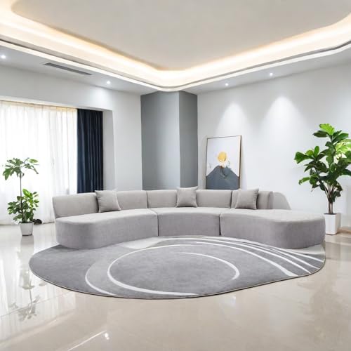 Inch Stylish Curved Sectional Without Legs Sofa, 136.6