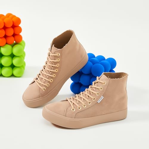 hash bubbie Women's High Top Sneakers Lace up Fashion Sneakers Canvas High Tops Shoes Tennis Shoe