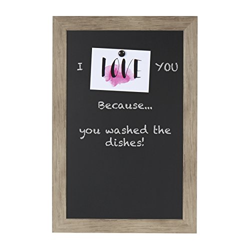 Beatrice Framed Magnetic Chalkboard, 18x27, Rustic Brown