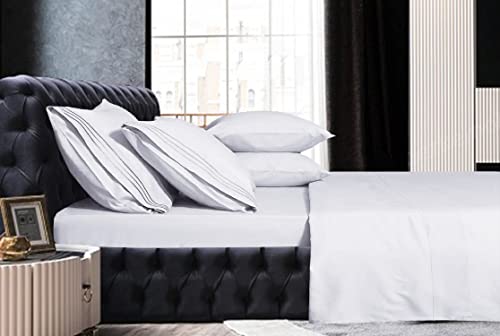 Mocassi Queen Sheet Set - Luxury Hotel 1800 Premier Bedding Sheets & Pillowcases - Ultra Soft Breathable & Cooling Bed Sheets - Deep Pocket - Wrinkle Resistant - 6 Piece Set - Queen, White