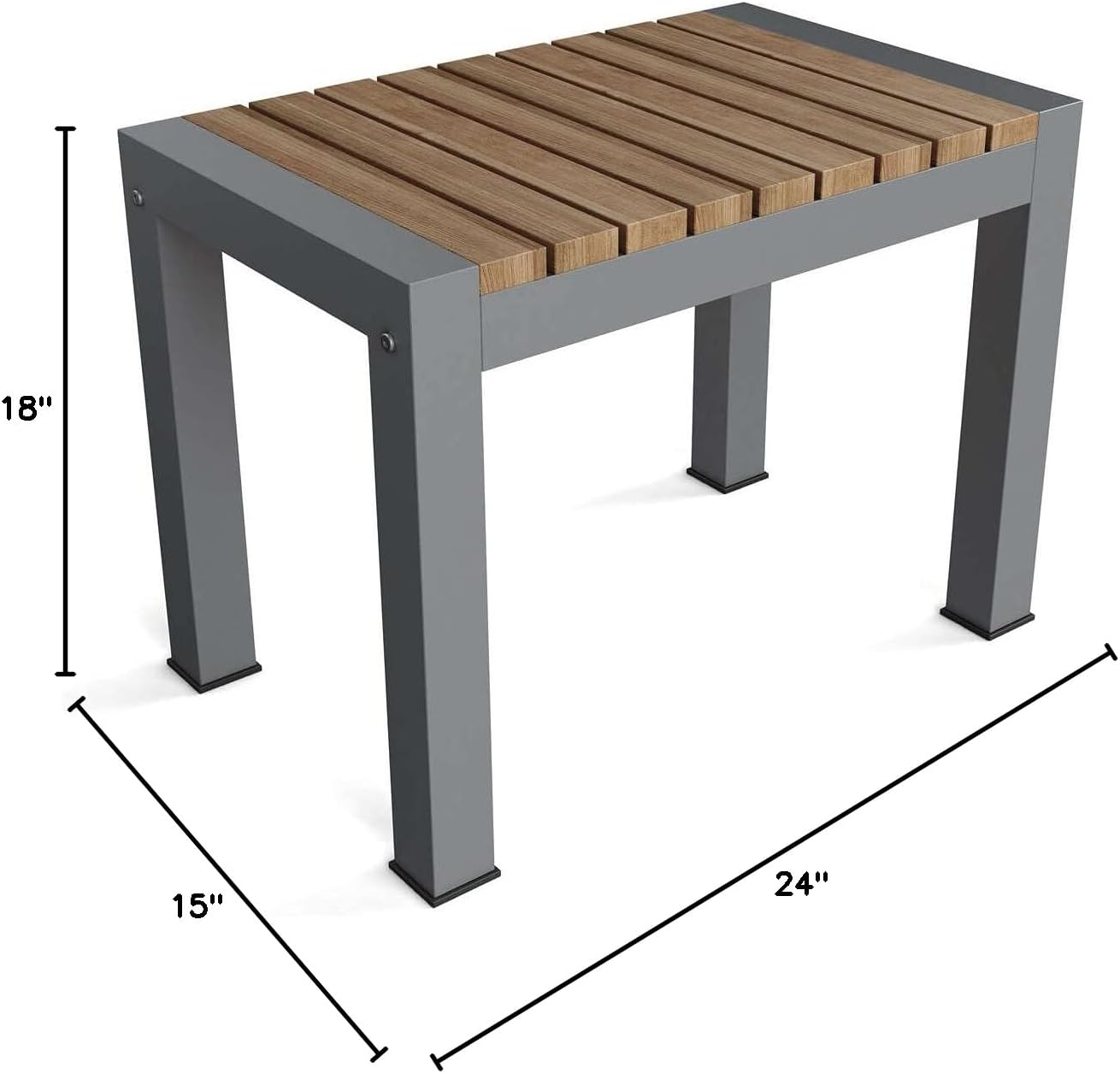 Anderson Teak BH-2415 Seville 1-Seater Outdoor Bench, Gray