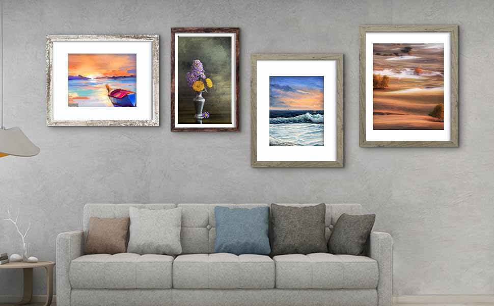 LUCKYLIFE 8x10 Picture Frame Distressed White for Wall Mounting or Tabletop Display, 2 Pack