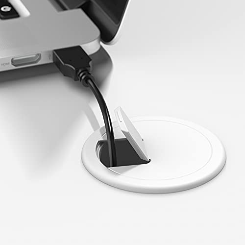 Bush Business Furniture Echo L Shaped Bow Front Desk with High Back Chair, Pure White and Modern Gray