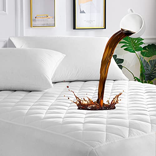 UNILIBRA Queen Size Waterproof Mattress Protector, 3D Air Rayon Made from Bamboo Cooling Mattress Cover, Breathable Deep Pocket Mattress Pad Fits to 8''-21'' White