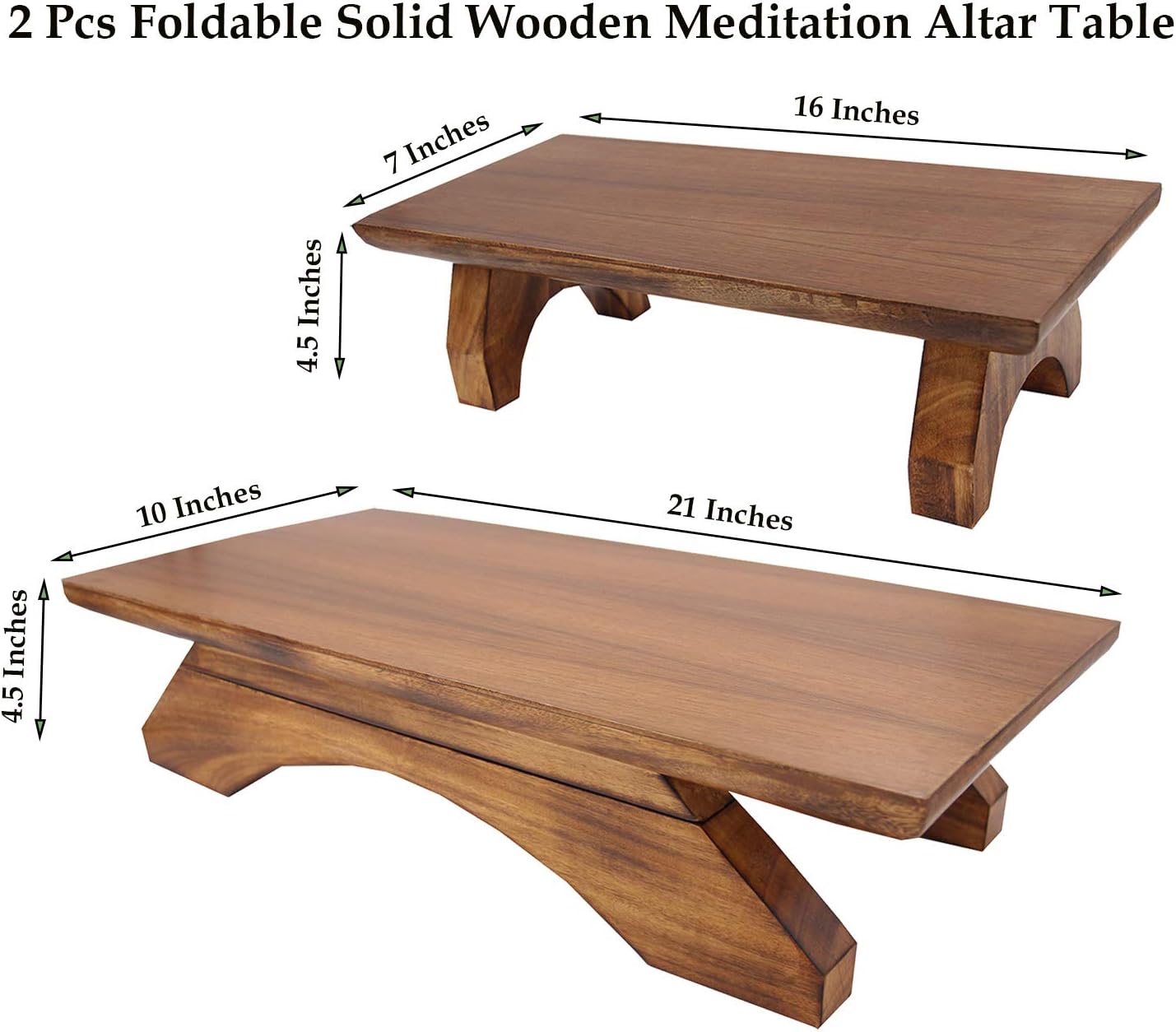 DharmaObjects Premium Solid Wood Hand Carved Personal Shrine Altar Meditation Table