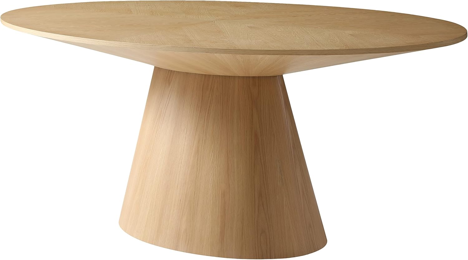 Meridian Furniture Gavin Collection Mid Century Oval White Oak Wood Dining Table, 72