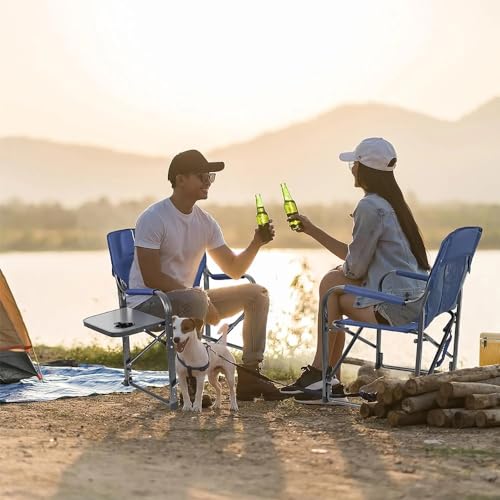 Camping Directors Chair,Folding Director Side Table for Adults Portable Camp Chairs for Outdoor with Cup Holder for Outdoor Camping, Lawn, Picnic and Fishing, Supports 400lbs(Red)