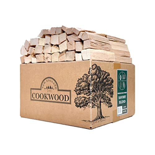 Savory Blend 5 Inch Universal Cooking Firewood - 14lbs. ~1000cuin Premium Kiln Dried Cooking Wood for Grills, Smokers and Ooni, Solo, Bertello Pizza Ovens (Savory Hardwood Blend)