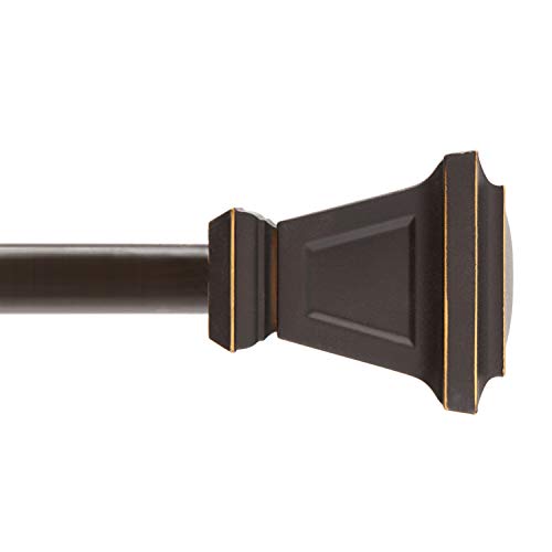 Kenney KN75795 Seville Square End Standard Decorative Window Curtain Rod, 28-48