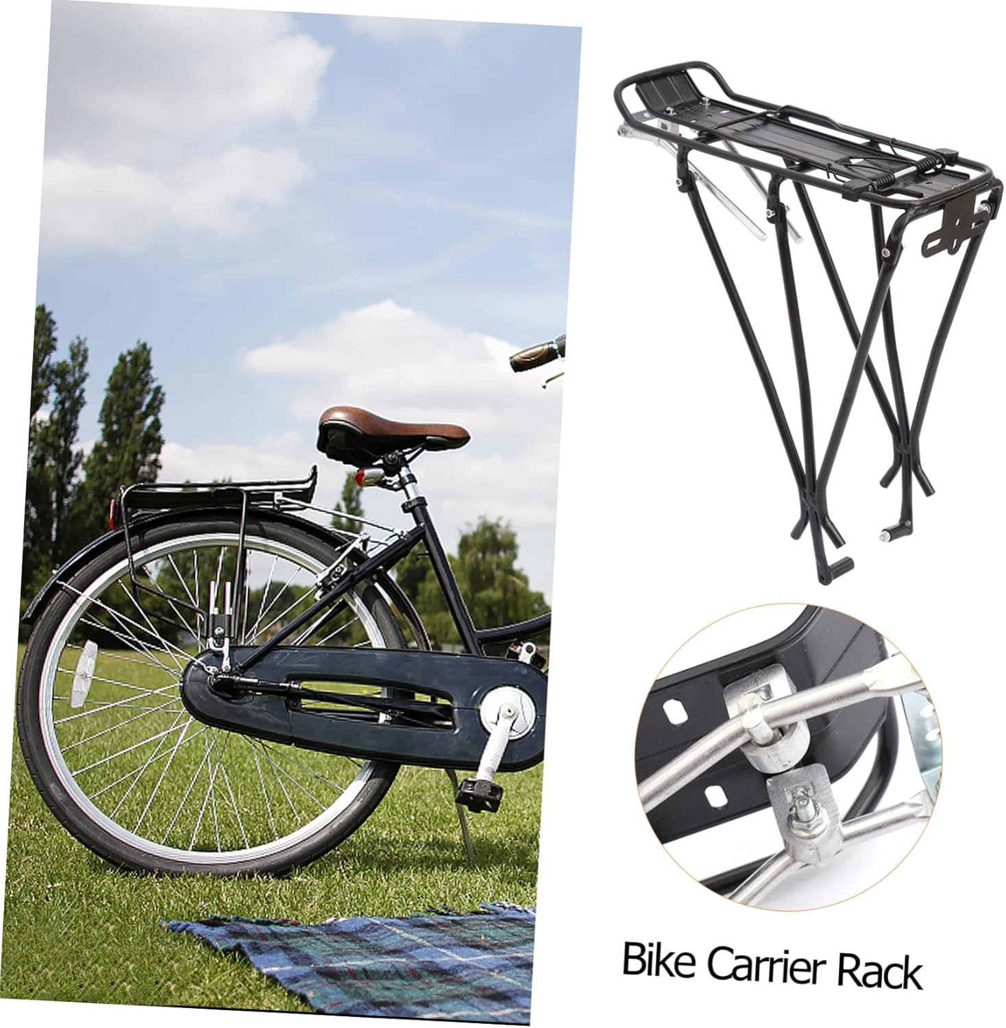 GANAZONO Bike Carrier Rack Bike Rear Shelf Shelves Universal Bike Luggage Back Shelf Rack Fixie Bike Racking Shelving Bike Rear Rack Carrier Bike Cargo Carrier Bike Rack MTB Back Rear Frame