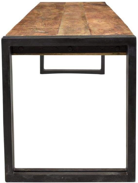 Timbergirl Hand-Crafted Reclaimed Wood and Metal Bench, 50-Inch