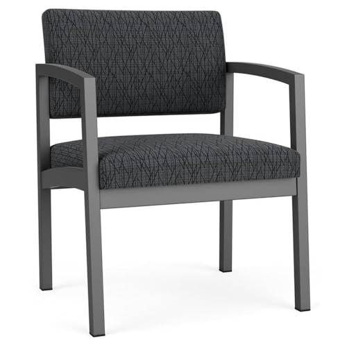 Lenox Steel Fabric Oversize Guest Chair in Charcoal/Adler Gray Flannel