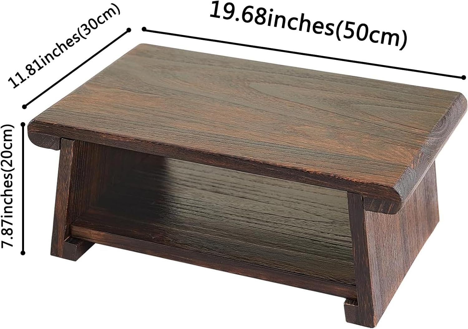 Small Altar Table,Meditation Table,Natural Wood Small Puja Table,Foldable， Used in The Tea Table Japanese,Study Room,Yoga Room.IT is 19.68 Inches Long,11.81 Inches Wide, 7.87 Inches Tal